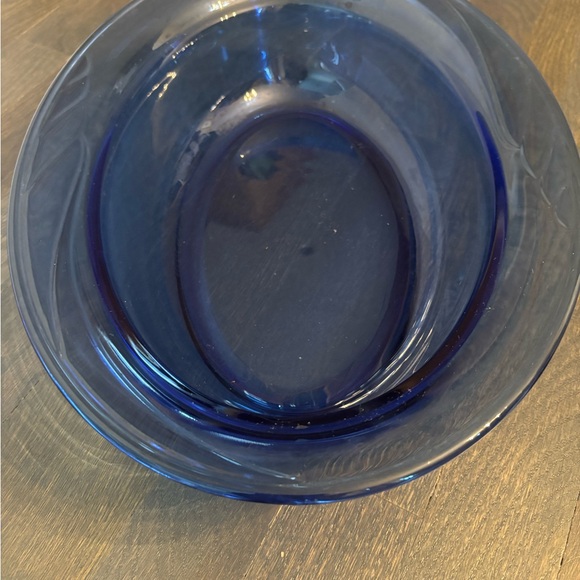 Cobalt Blue Made in USA Swirl Edge Oval Baking Dish Casserole - Picture 4 of 15